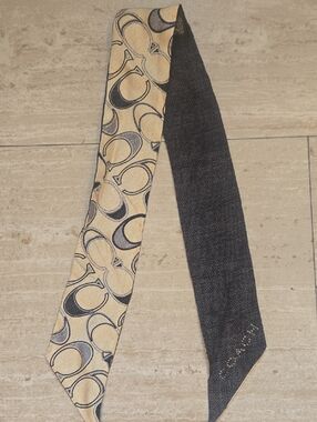 Coach 100% Silk Signature Stylish & Unique Skinny Scarf
